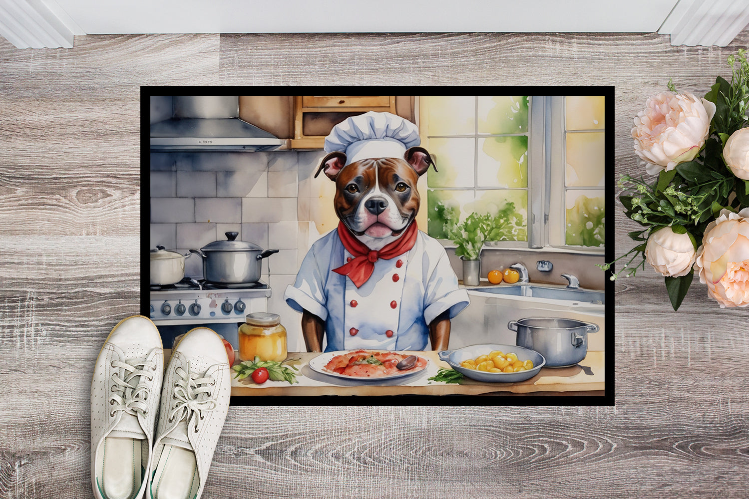 Buy this Staffordshire Bull Terrier The Chef Doormat