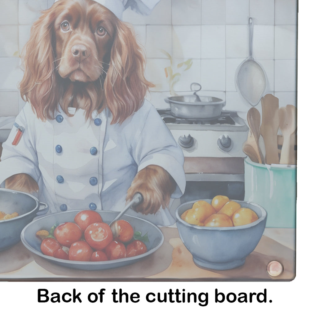 Sussex Spaniel The Chef Glass Cutting Board