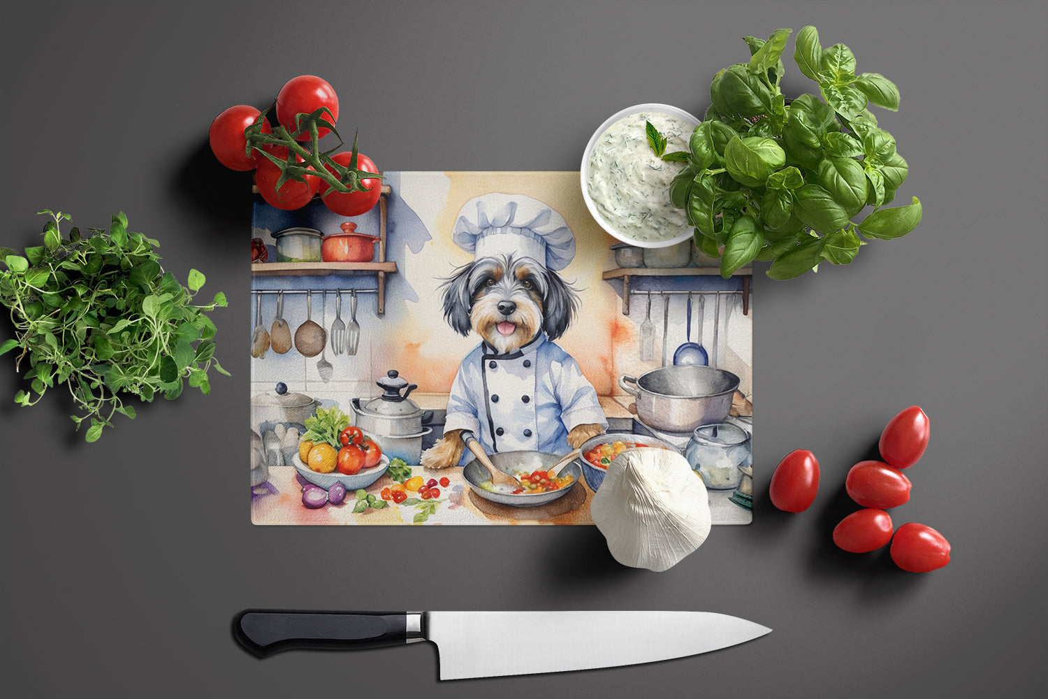 Buy this Tibetan Terrier The Chef Glass Cutting Board