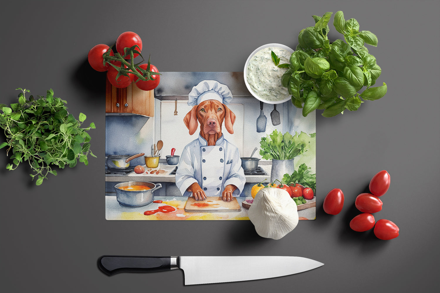 Buy this Vizsla The Chef Glass Cutting Board