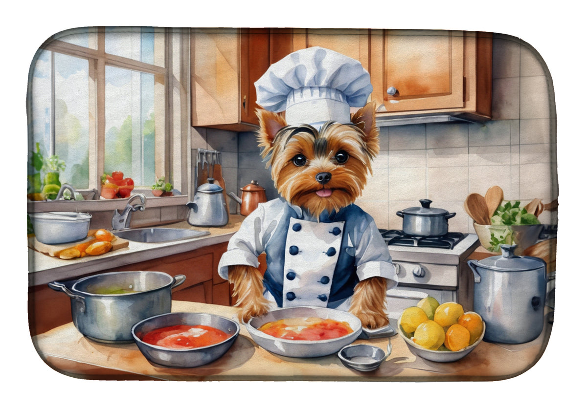 Buy this Yorkie Yorkshire Terrier The Chef Dish Drying Mat