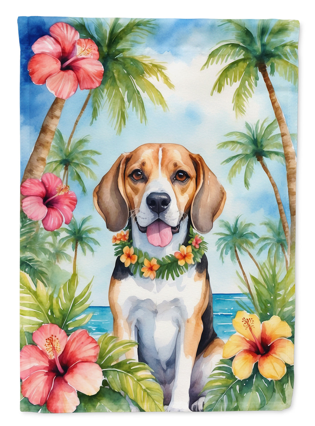 Buy this Beagle Luau Garden Flag