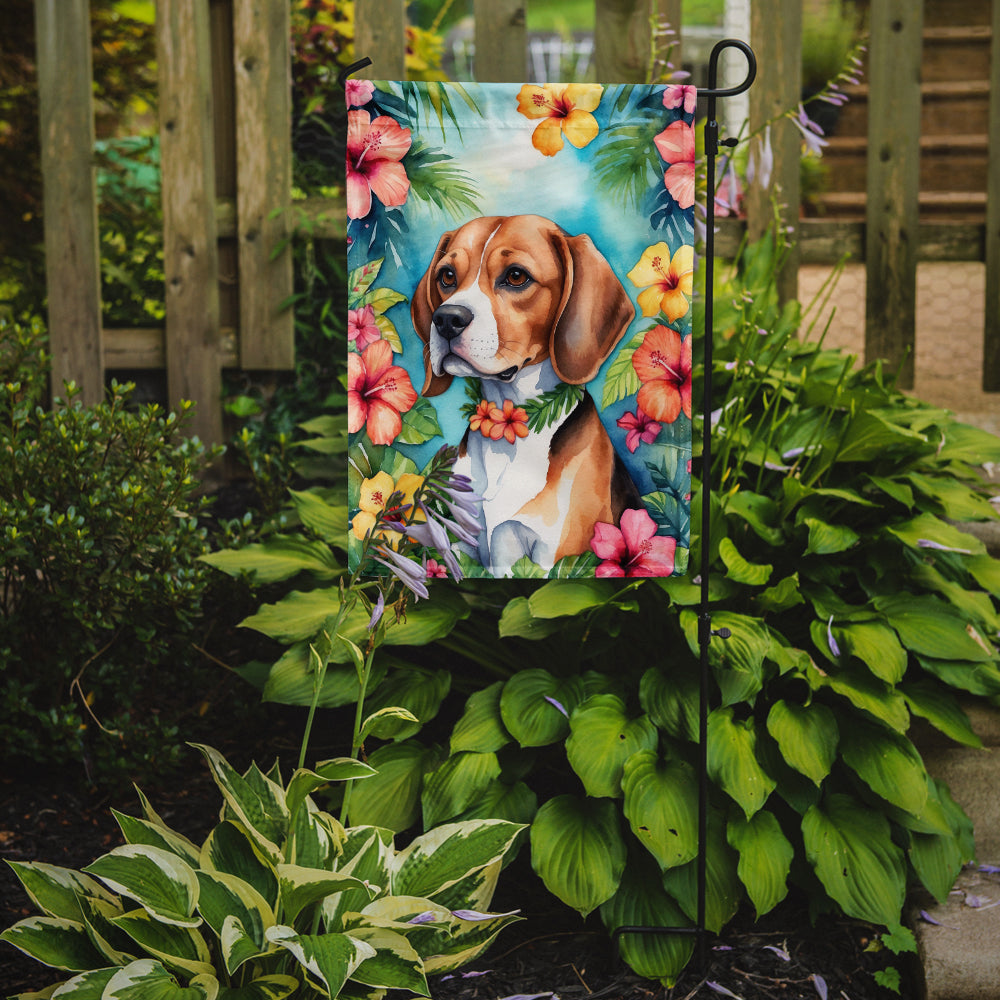 Beagle Luau Garden Flag