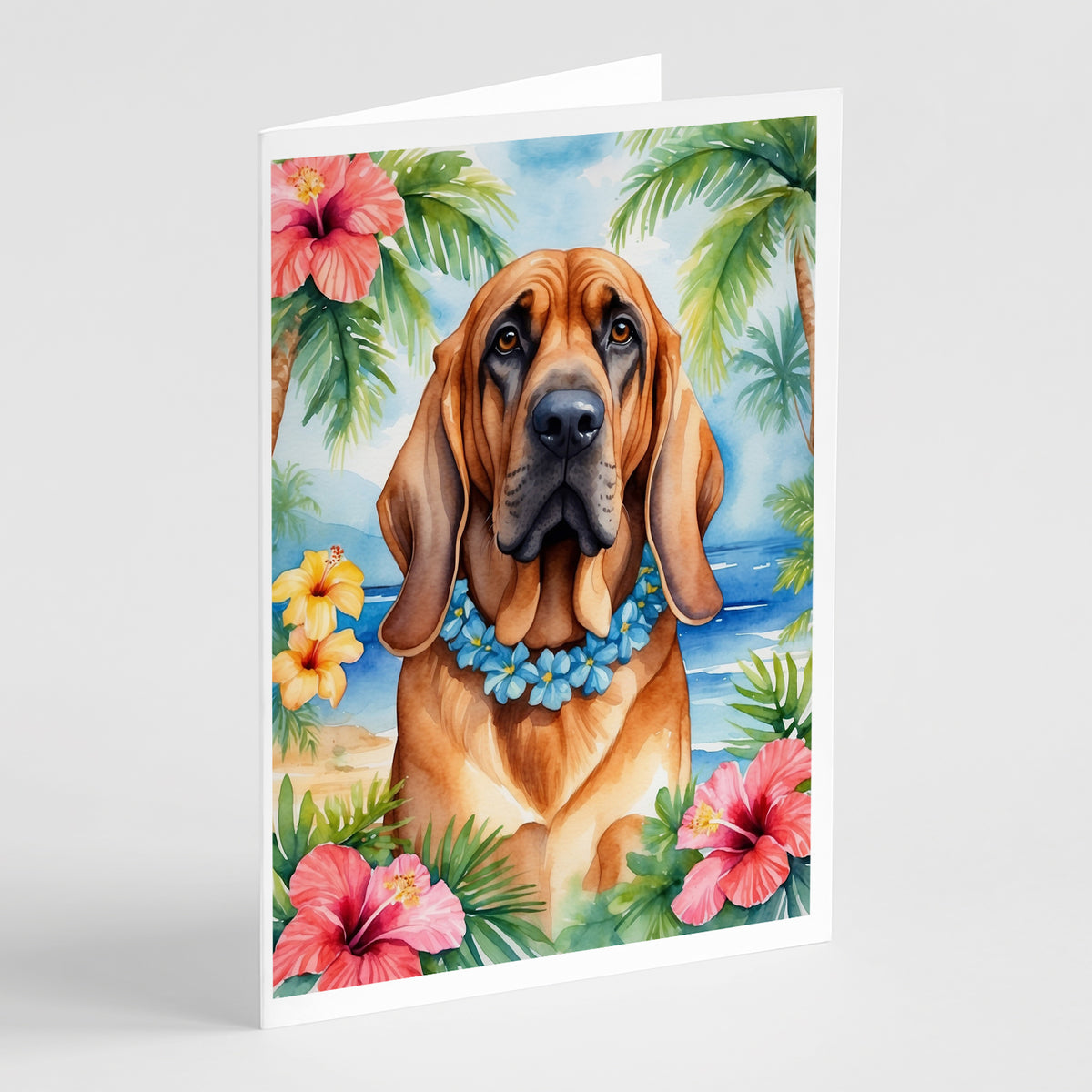 Buy this Bloodhound Luau Greeting Cards Pack of 8
