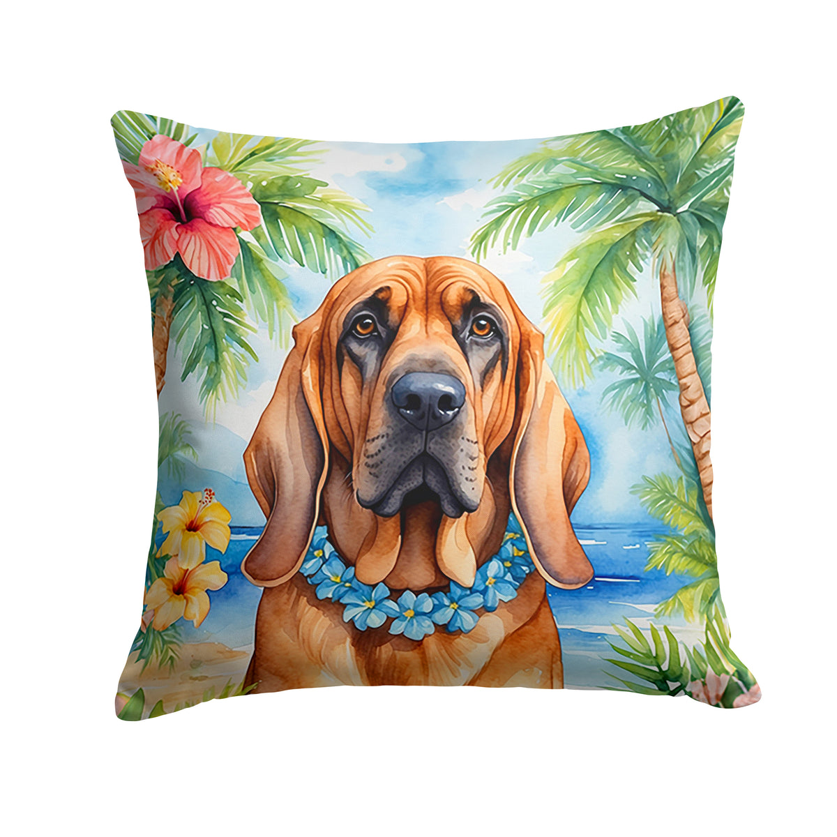 Buy this Bloodhound Luau Throw Pillow