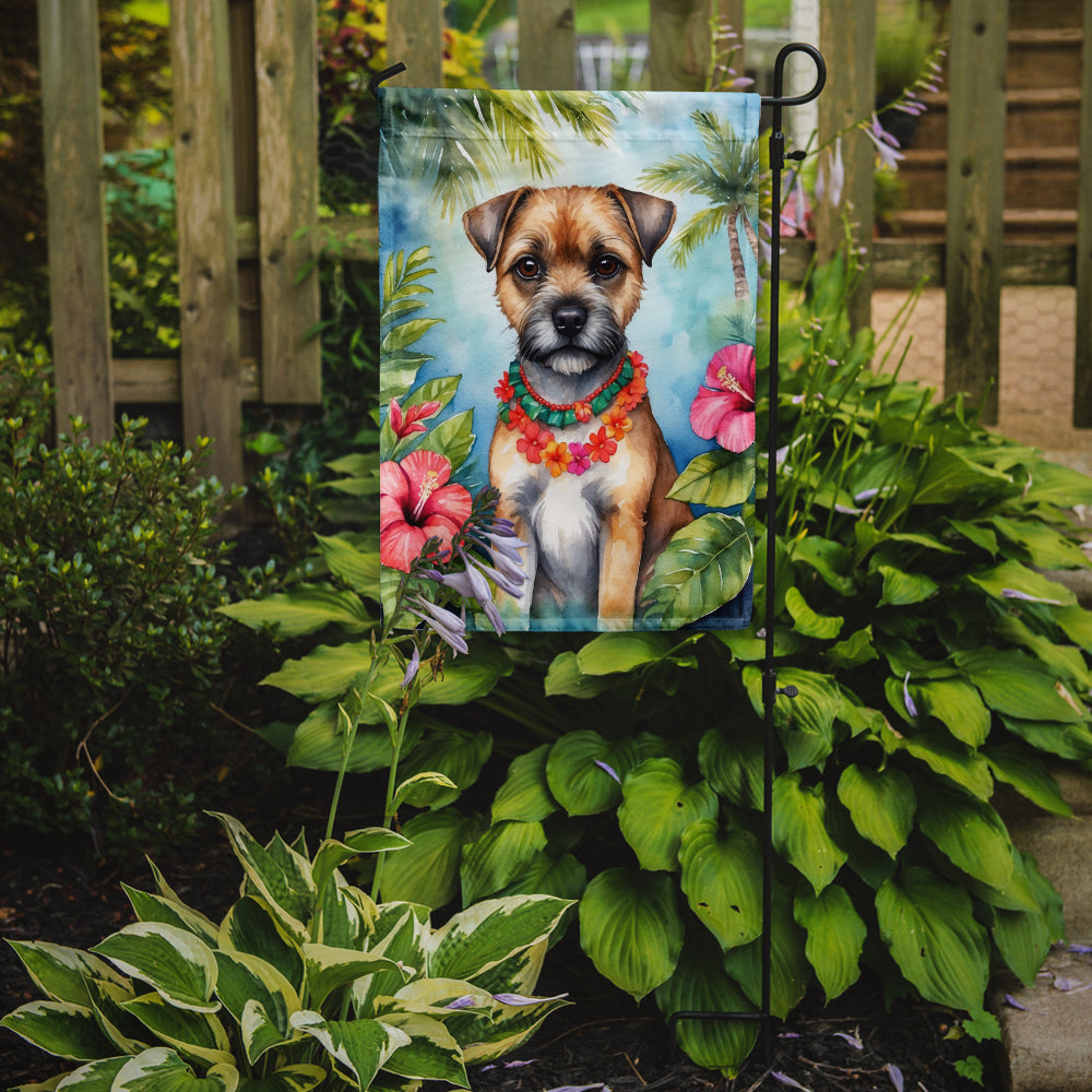 Border Terrier Luau Garden Flag