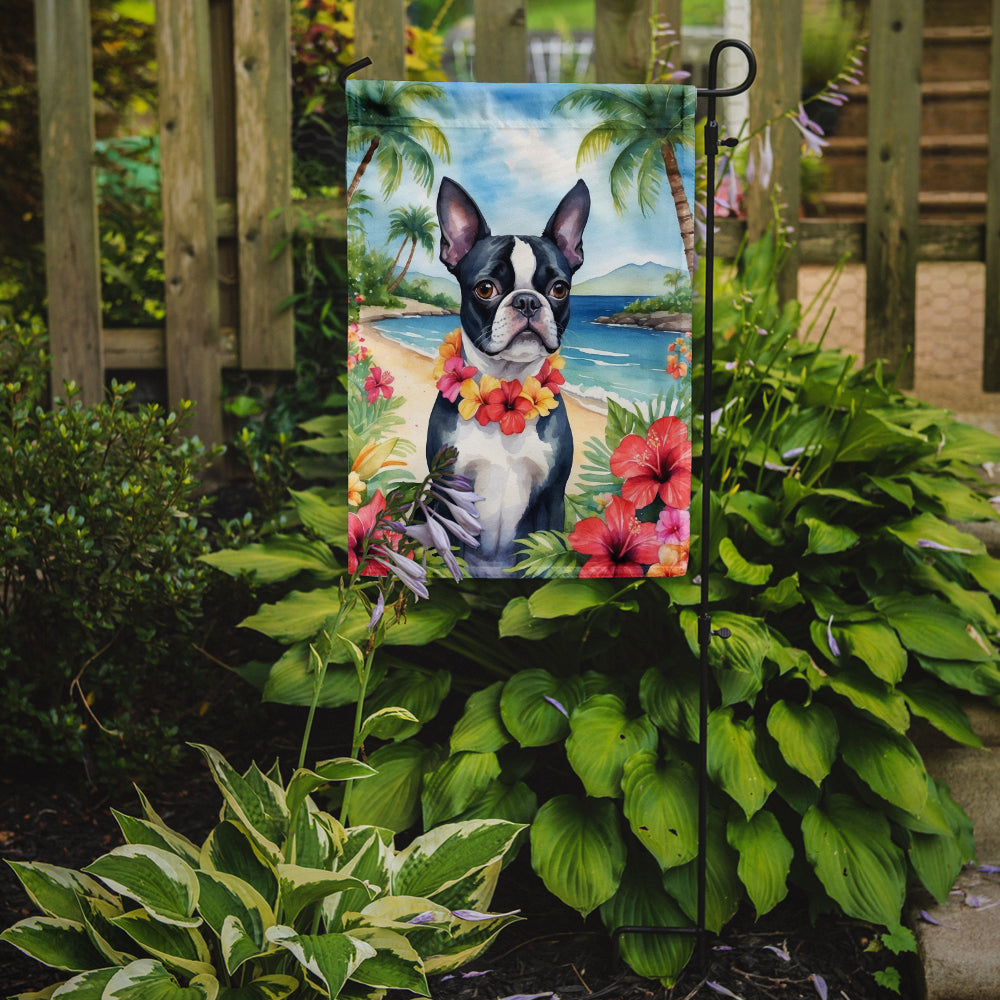 Buy this Boston Terrier Luau Garden Flag