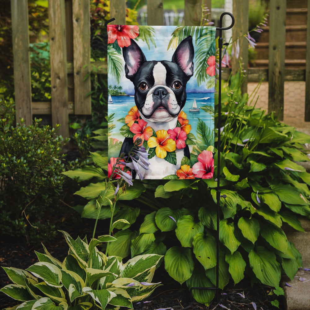 Boston Terrier Luau Garden Flag