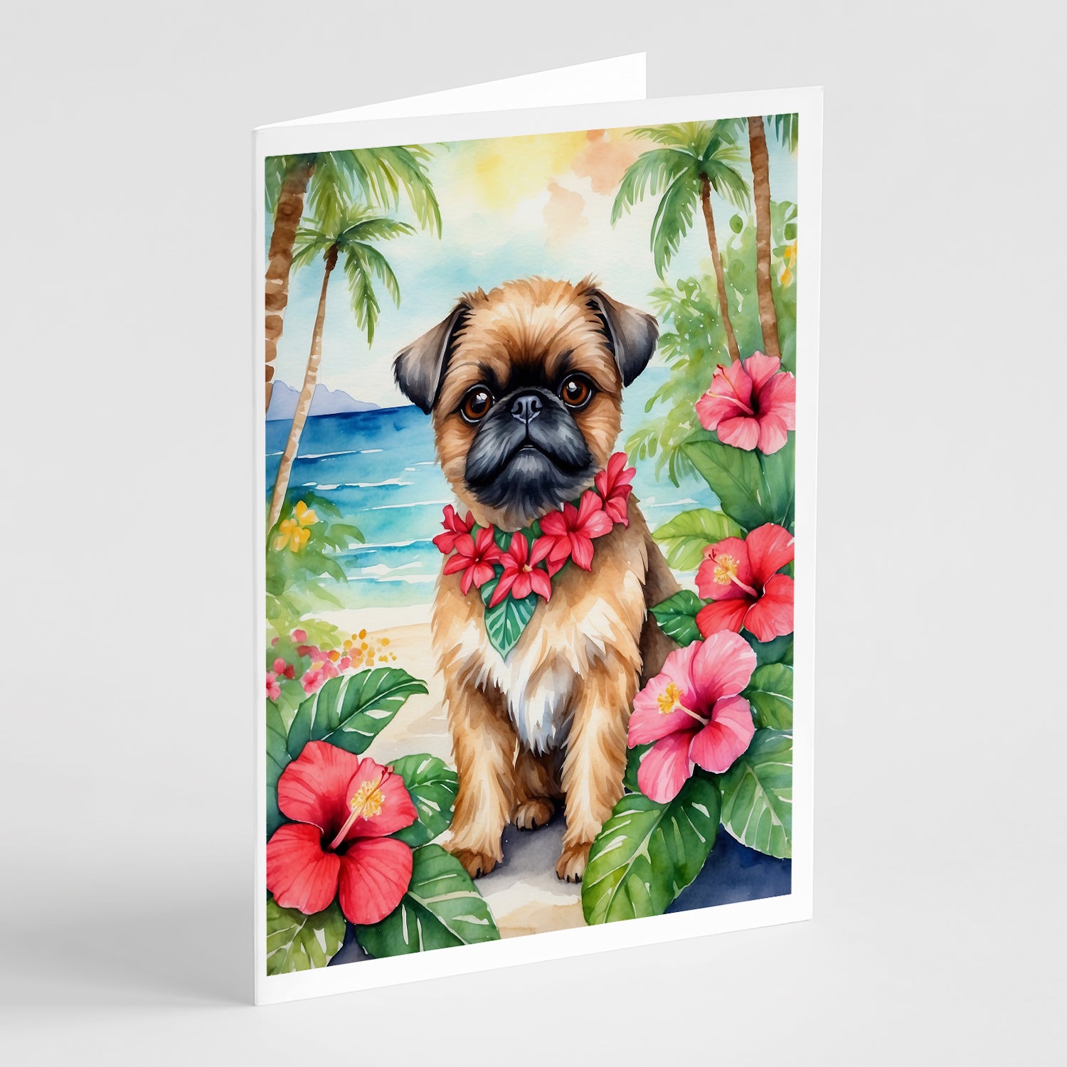 Buy this Brussels Griffon Luau Greeting Cards Pack of 8