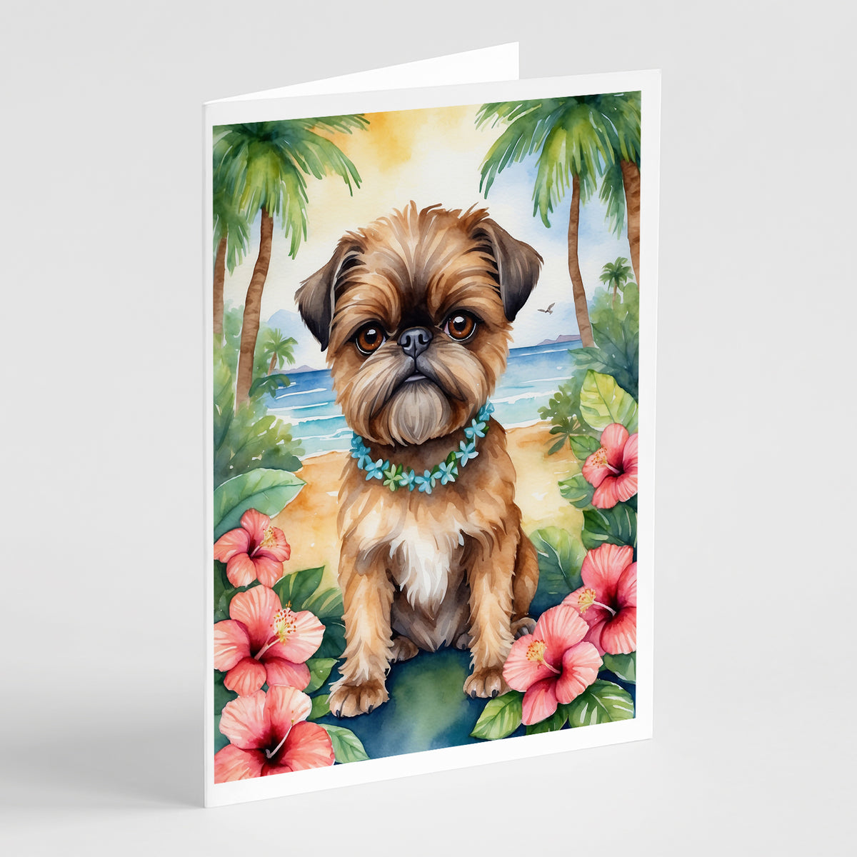 Buy this Brussels Griffon Luau Greeting Cards Pack of 8