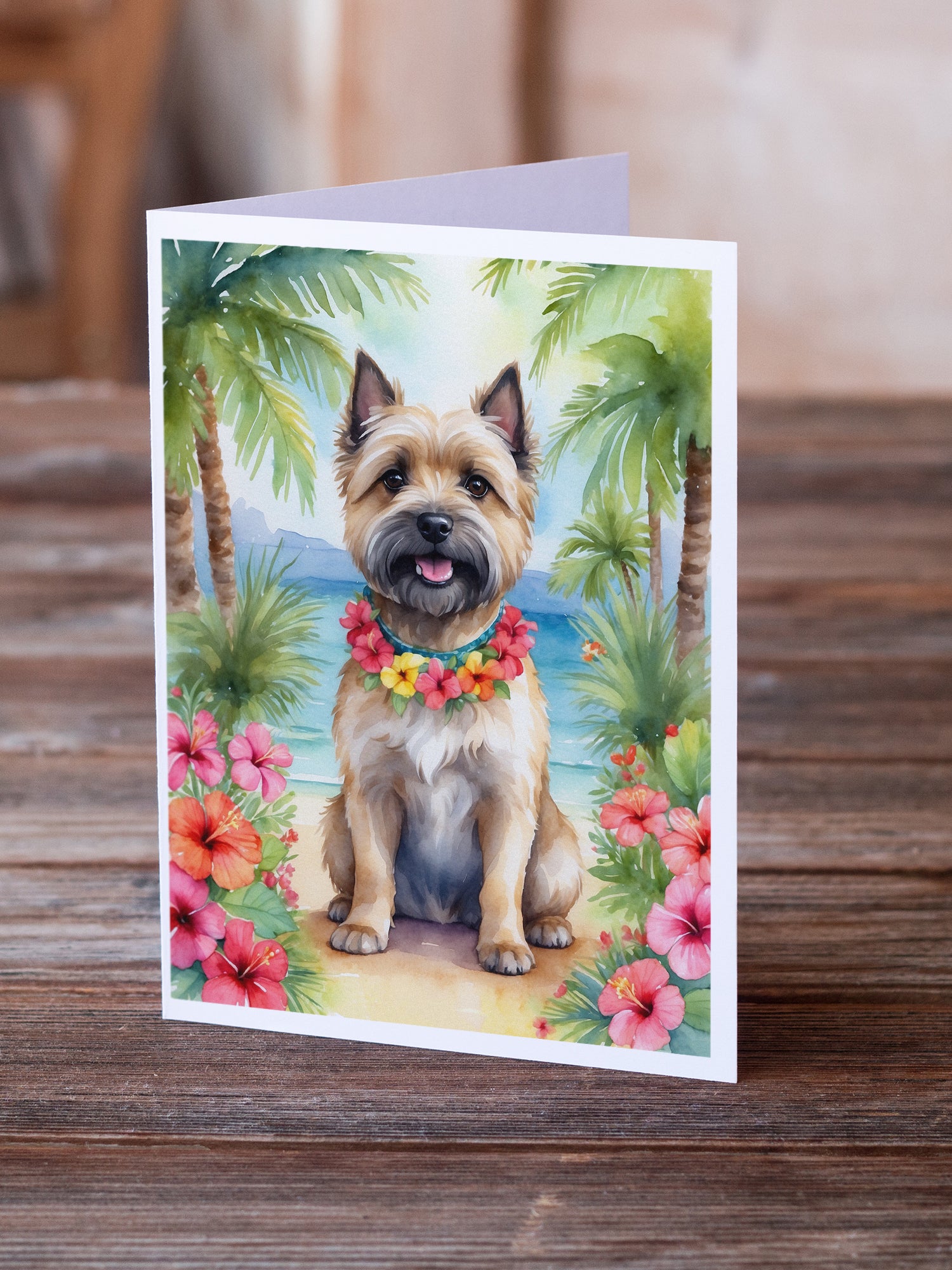 Buy this Cairn Terrier Luau Greeting Cards Pack of 8