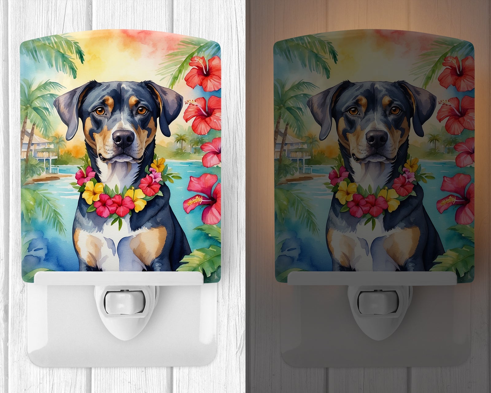 Caroline's Treasures Catahoula Luau Ceramic Night Light