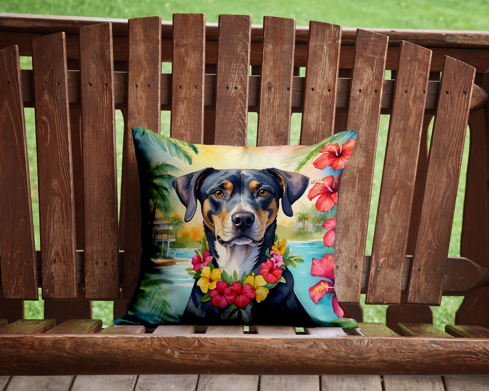 Caroline's Treasures Catahoula Luau Throw Pillow - 14x14 Decorative Pillow – Art for Your Home & Patio