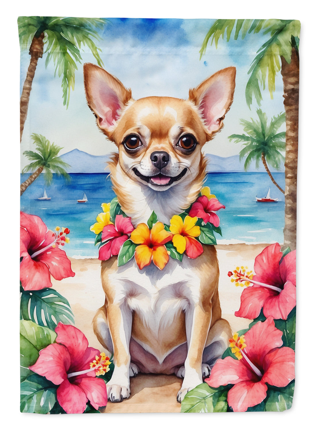 Buy this Chihuahua Luau House Flag