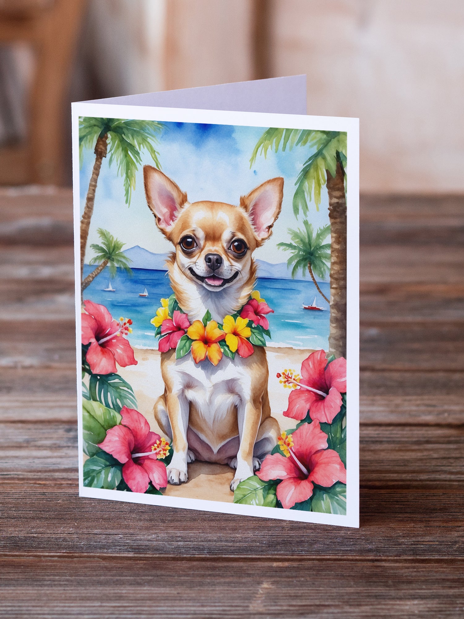 Buy this Chihuahua Luau Greeting Cards Pack of 8