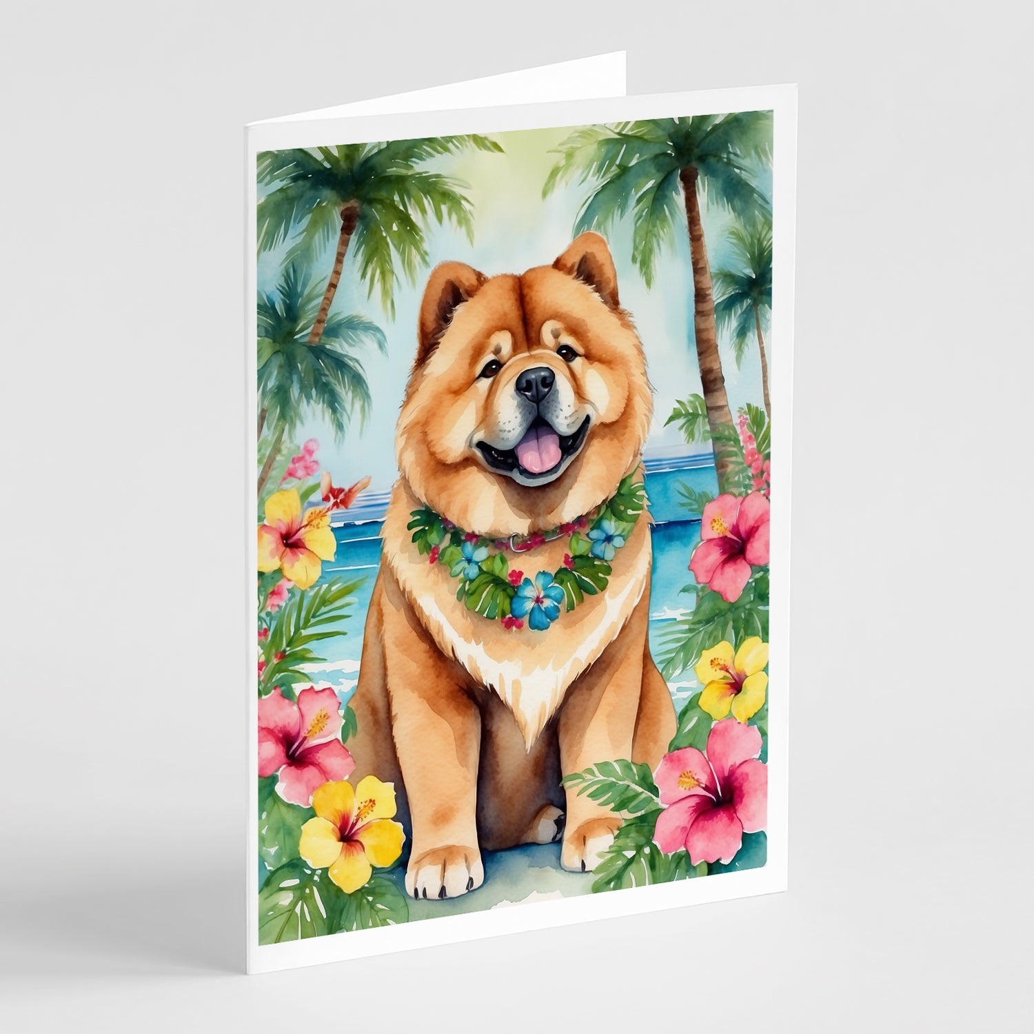 Buy this Chow Chow Luau Greeting Cards Pack of 8