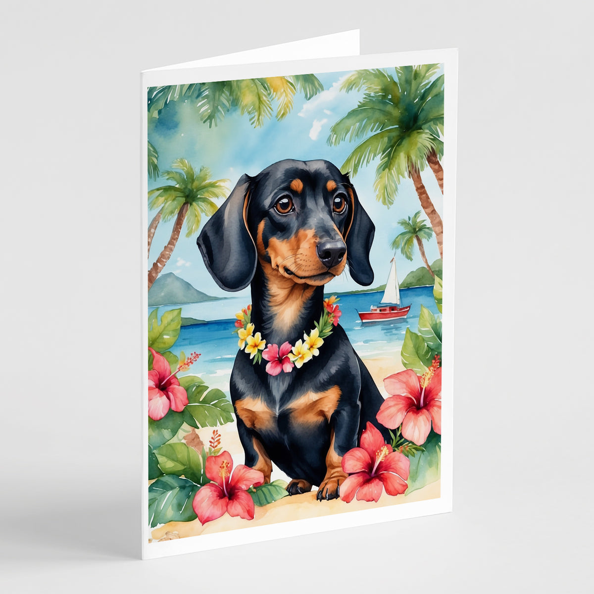Buy this Dachshund Luau Greeting Cards Pack of 8