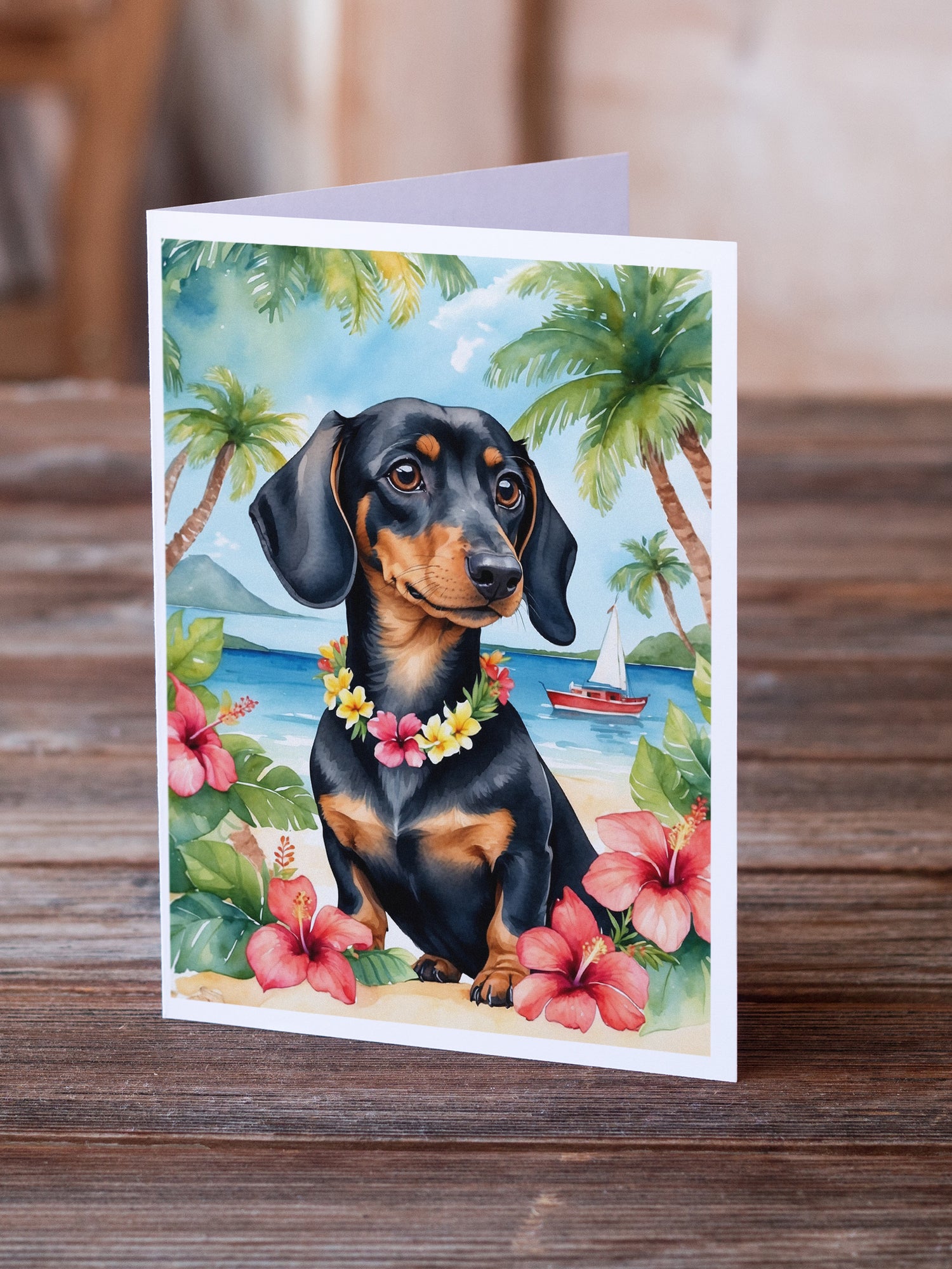 Buy this Dachshund Luau Greeting Cards Pack of 8