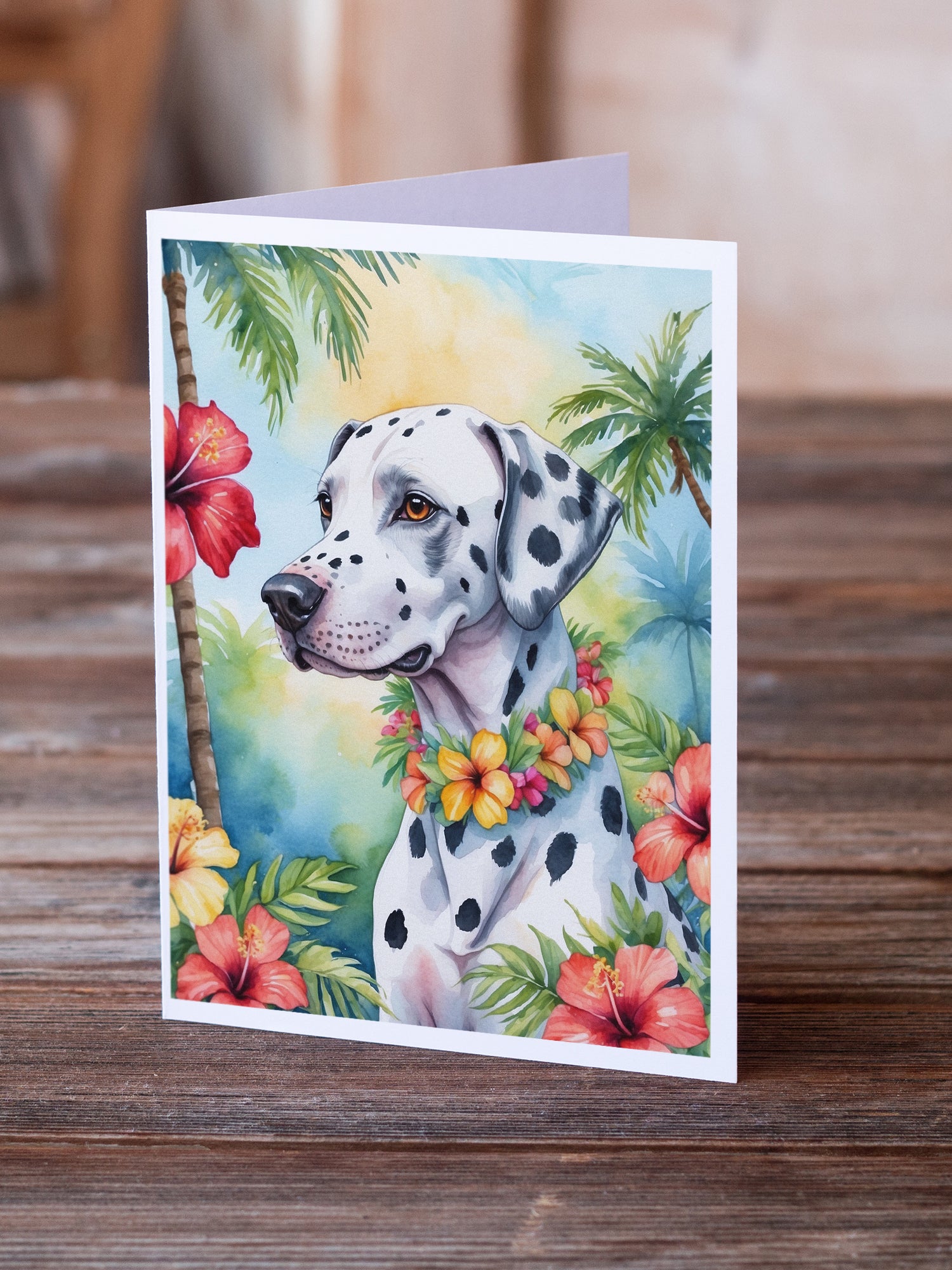 Dalmatian Luau Greeting Cards Pack of 8