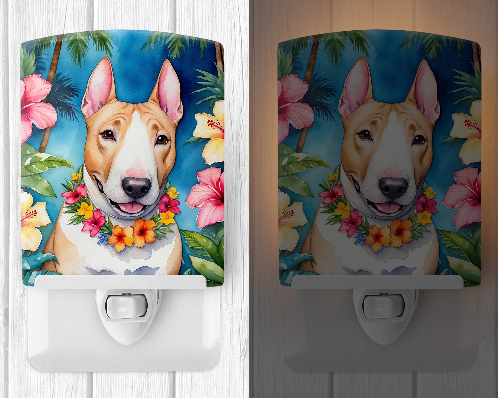 English Bull Terrier Luau Ceramic Night Light