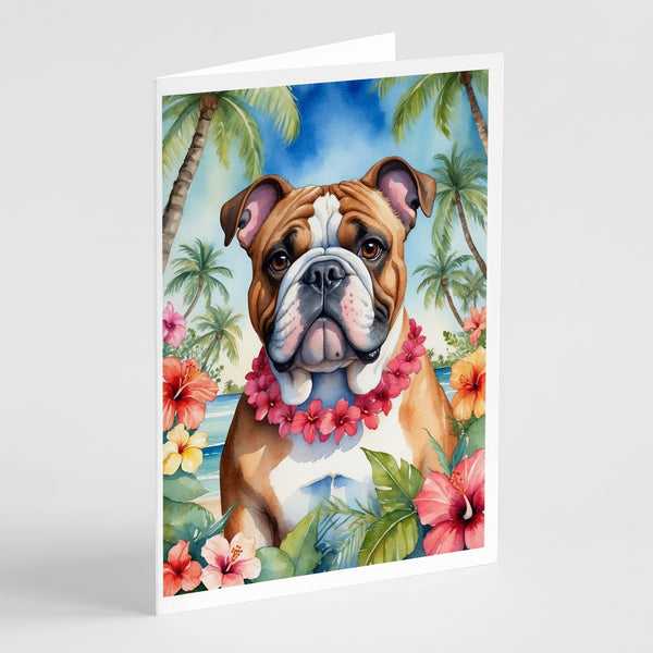 Buy this English Bulldog Luau Greeting Cards Pack of 8