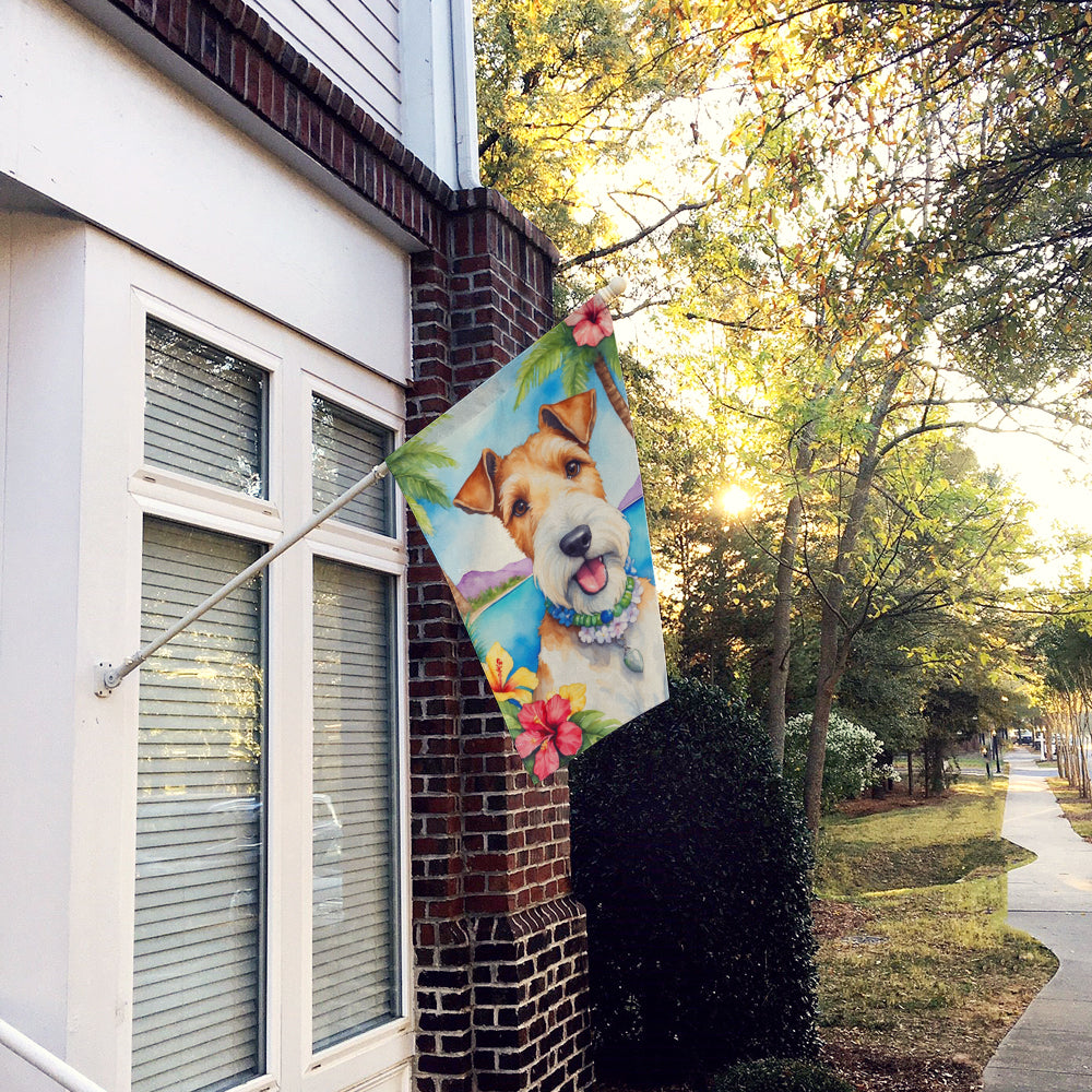 Buy this Fox Terrier Luau House Flag