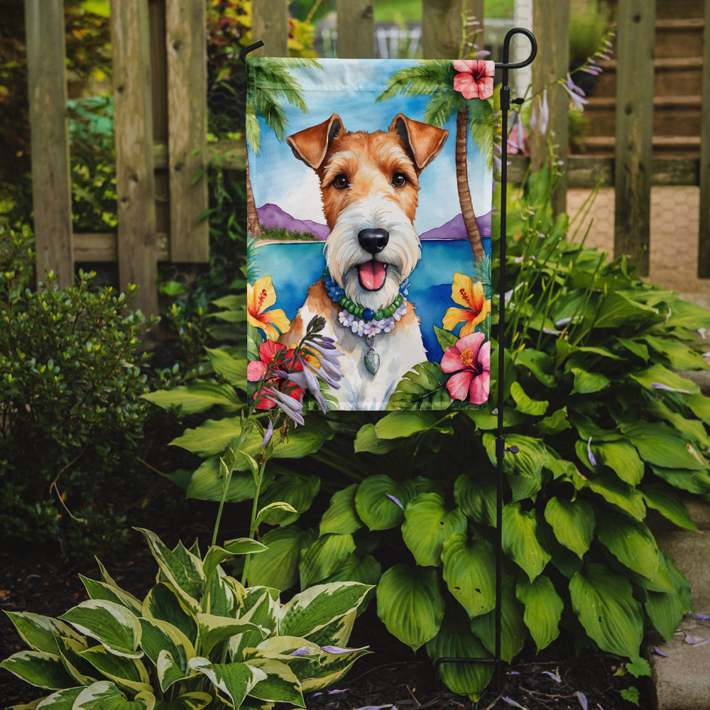 Fox Terrier Luau Garden Flag