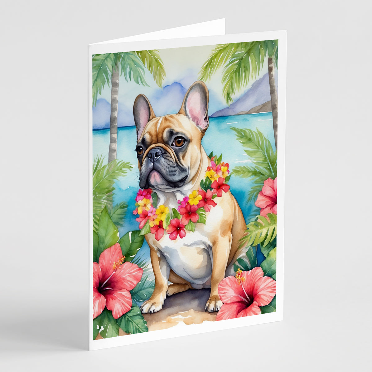 Buy this French Bulldog Luau Greeting Cards Pack of 8