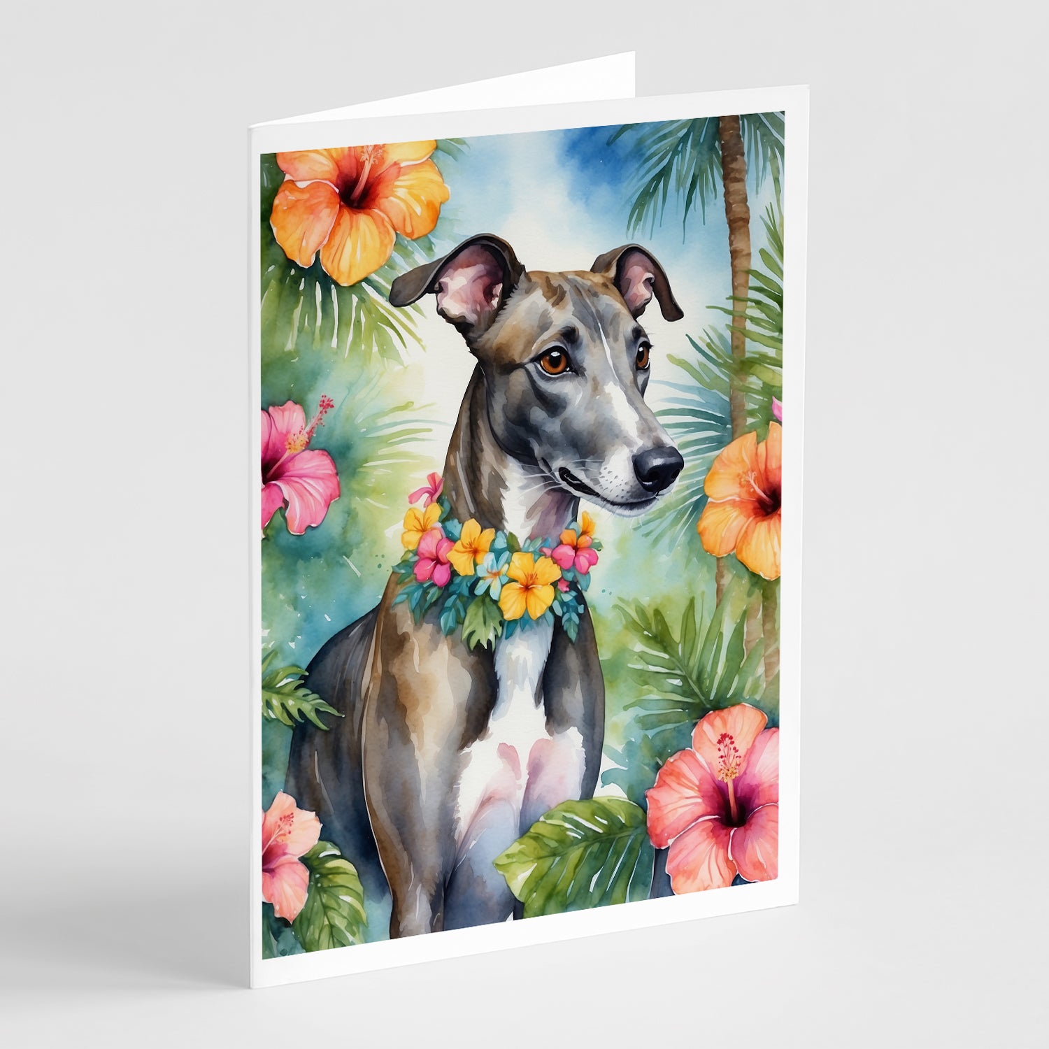 Buy this Greyhound Luau Greeting Cards Pack of 8