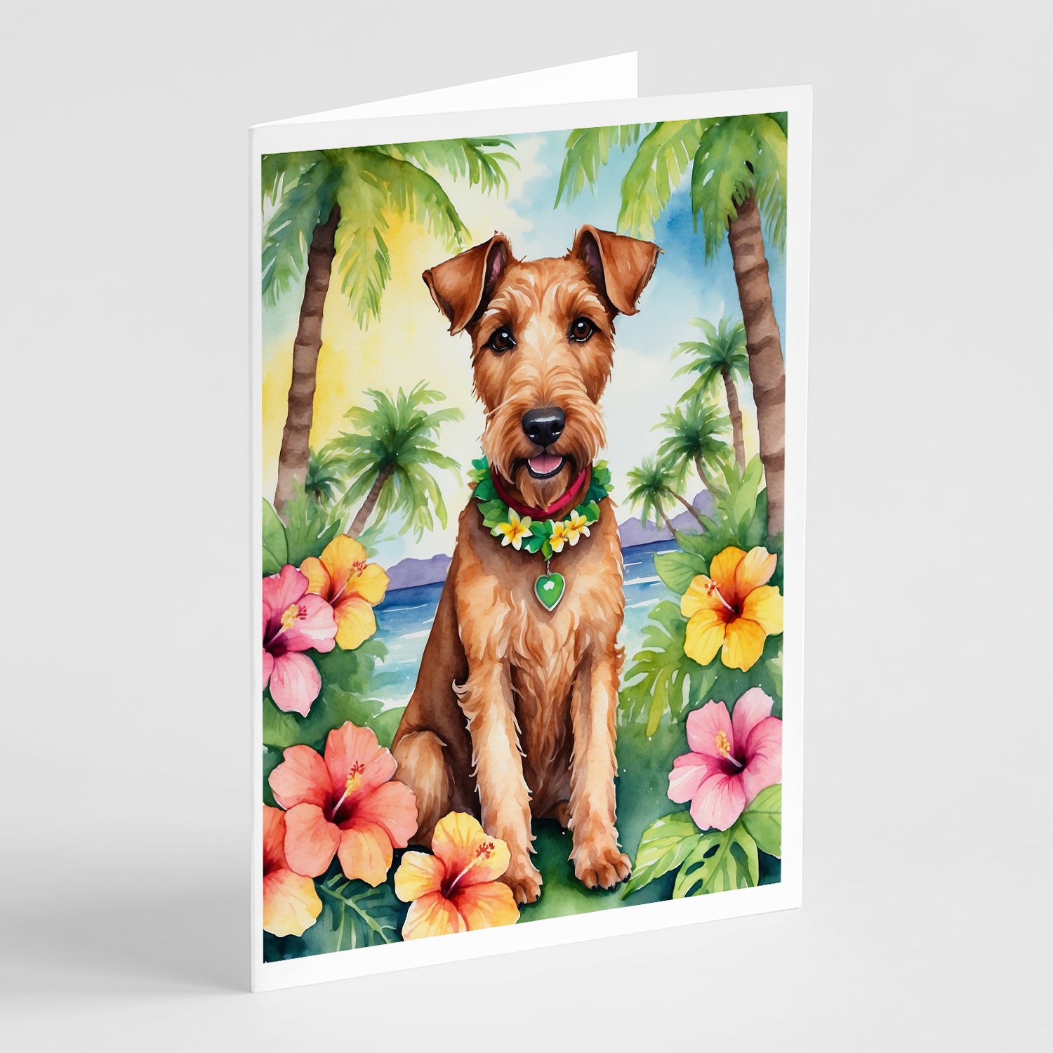 Buy this Irish Terrier Luau Greeting Cards Pack of 8