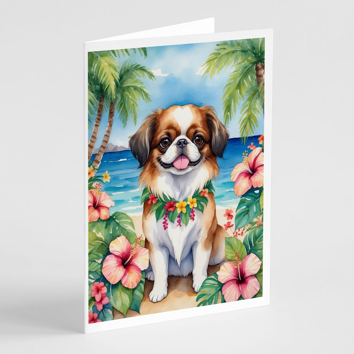 Buy this Japanese Chin Luau Greeting Cards Pack of 8