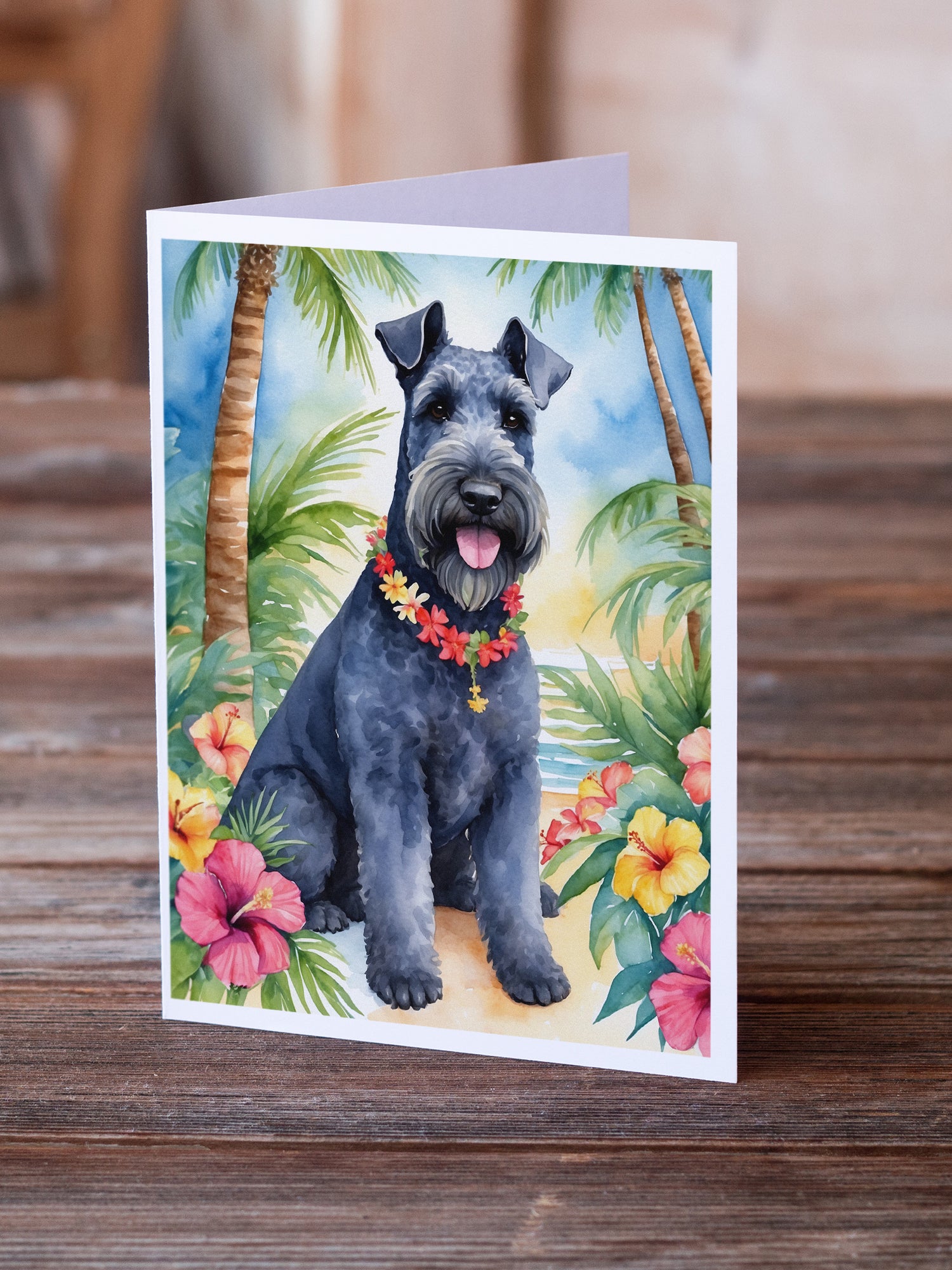 Buy this Kerry Blue Terrier Luau Greeting Cards Pack of 8