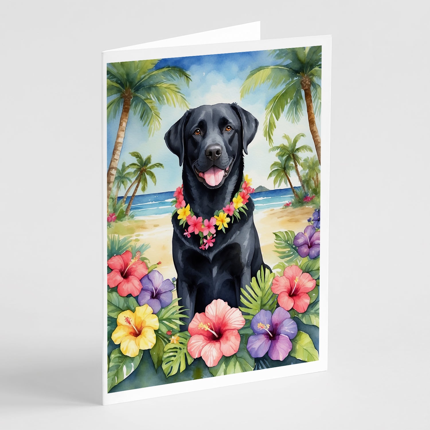 Buy this Black Labrador Retriever Luau Greeting Cards Pack of 8