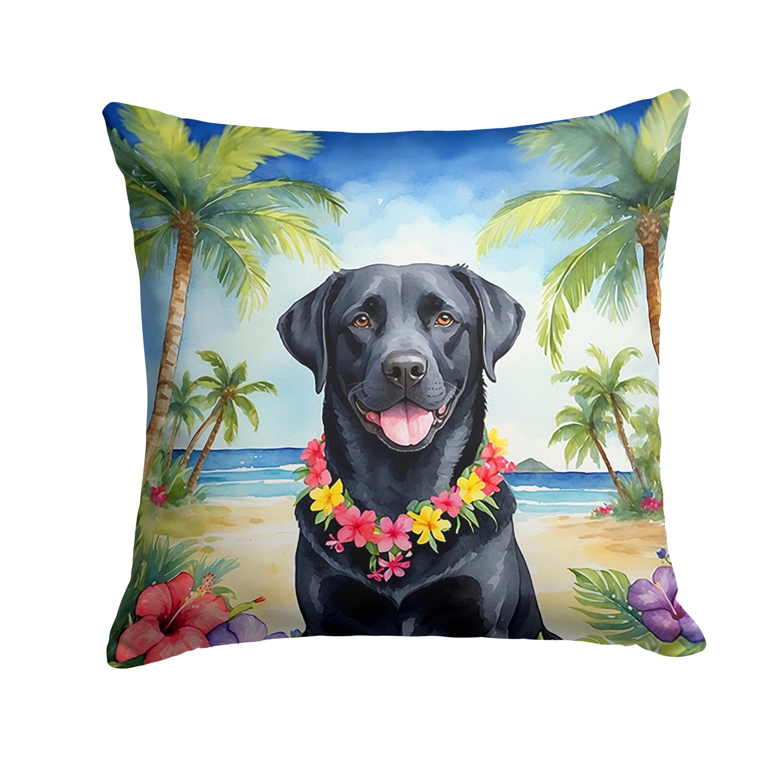 Buy this Black Labrador Retriever Luau Throw Pillow