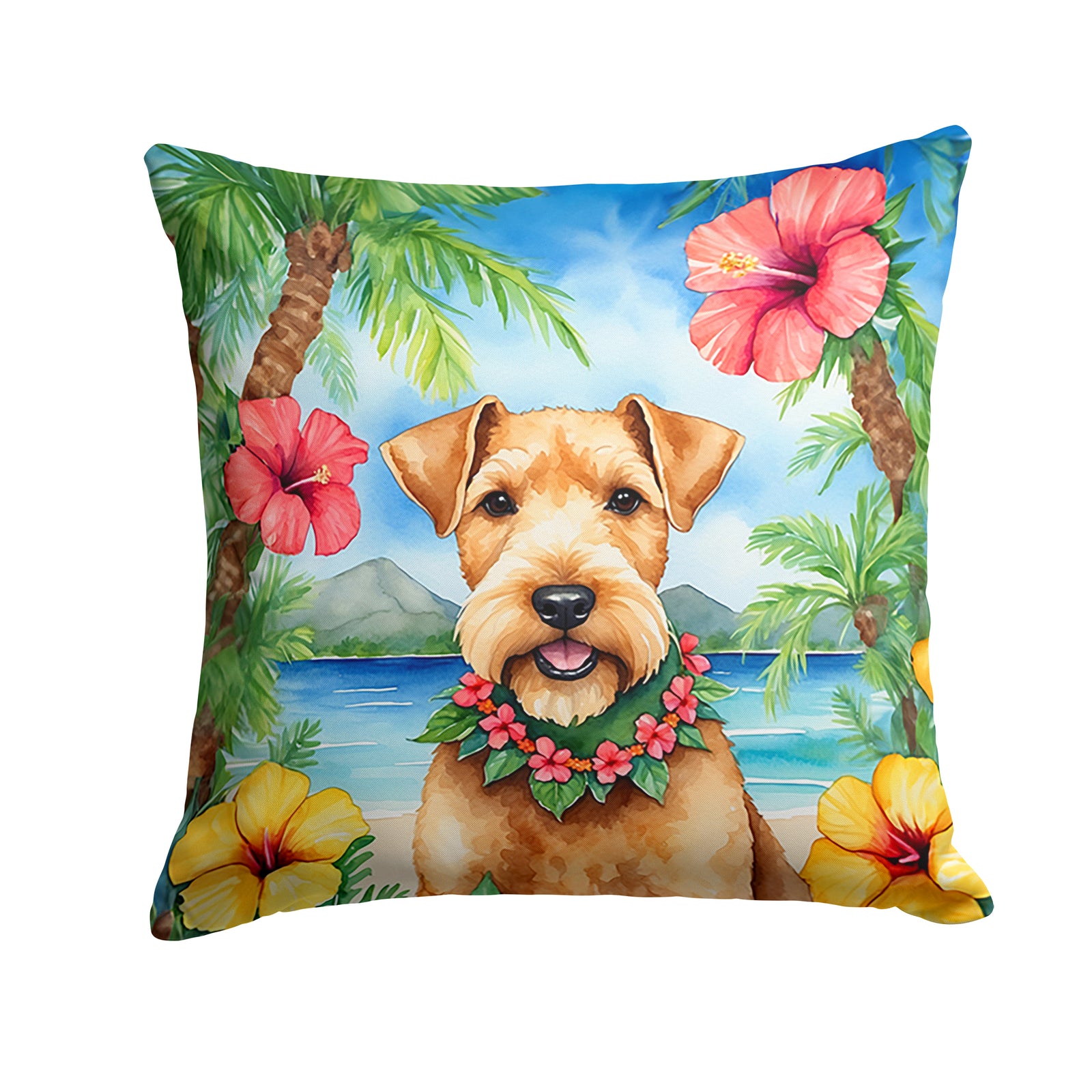 Buy this Lakeland Terrier Luau Throw Pillow