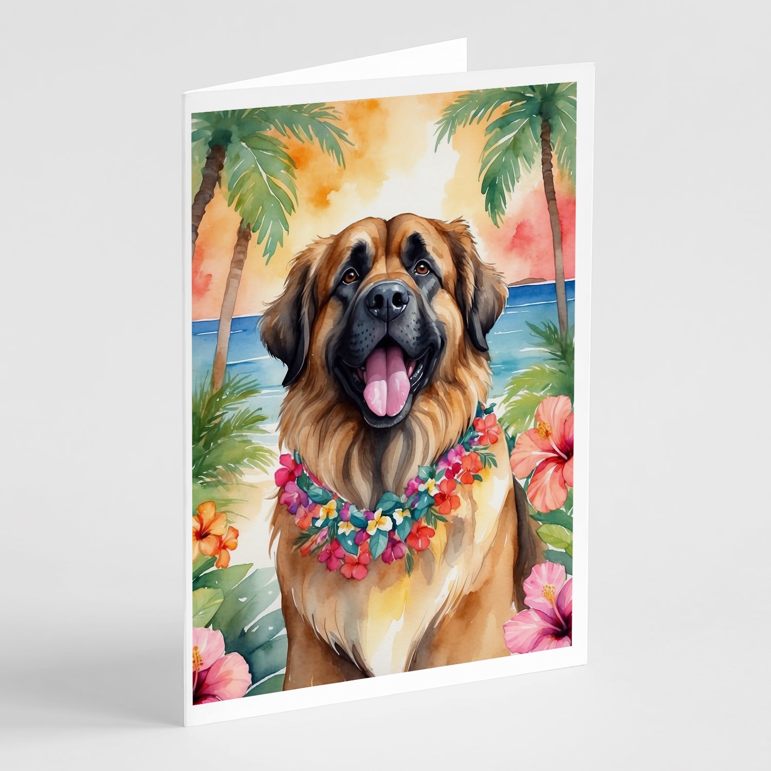 Buy this Leonberger Luau Greeting Cards Pack of 8