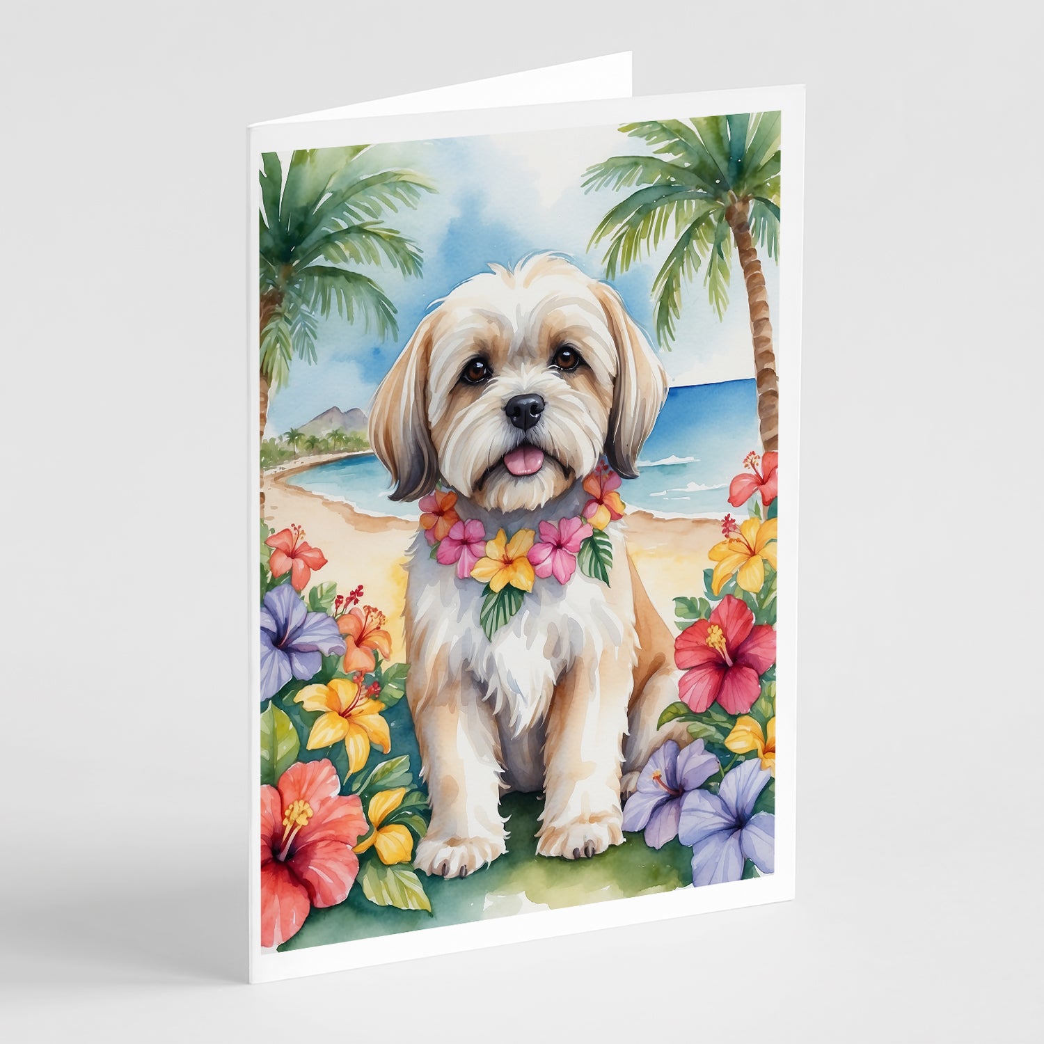 Buy this Lhasa Apso Luau Greeting Cards Pack of 8