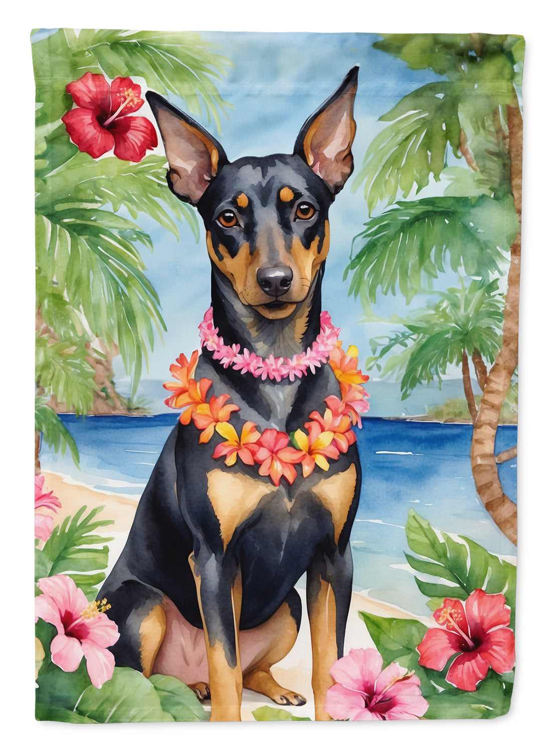 Buy this Manchester Terrier Luau House Flag