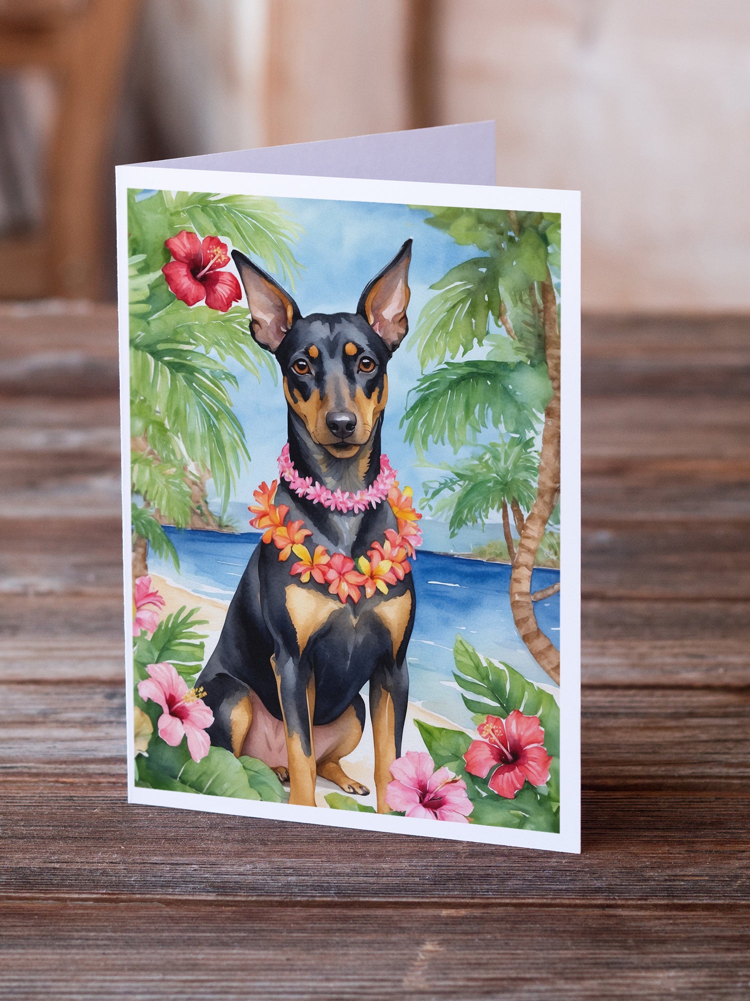 Buy this Manchester Terrier Luau Greeting Cards Pack of 8