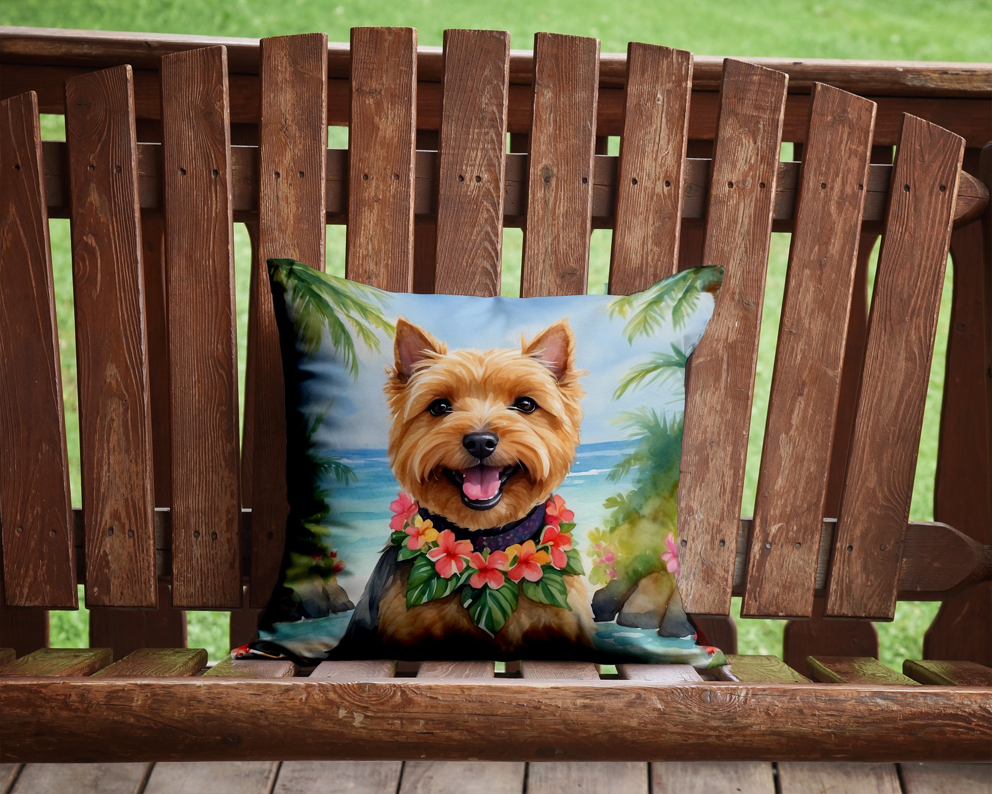 Buy this Norwich Terrier Luau Throw Pillow