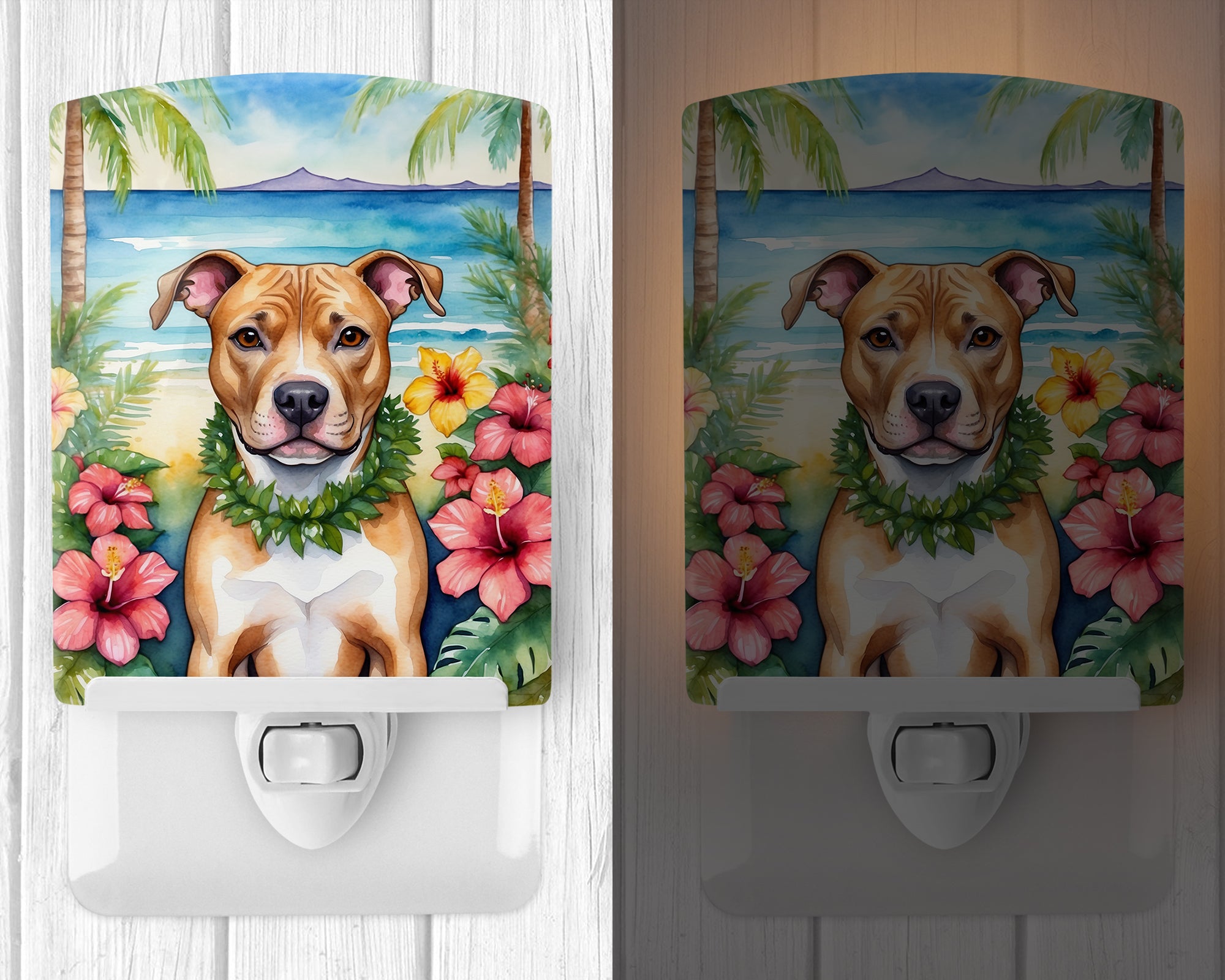 Buy this Pit Bull Terrier Luau Ceramic Night Light