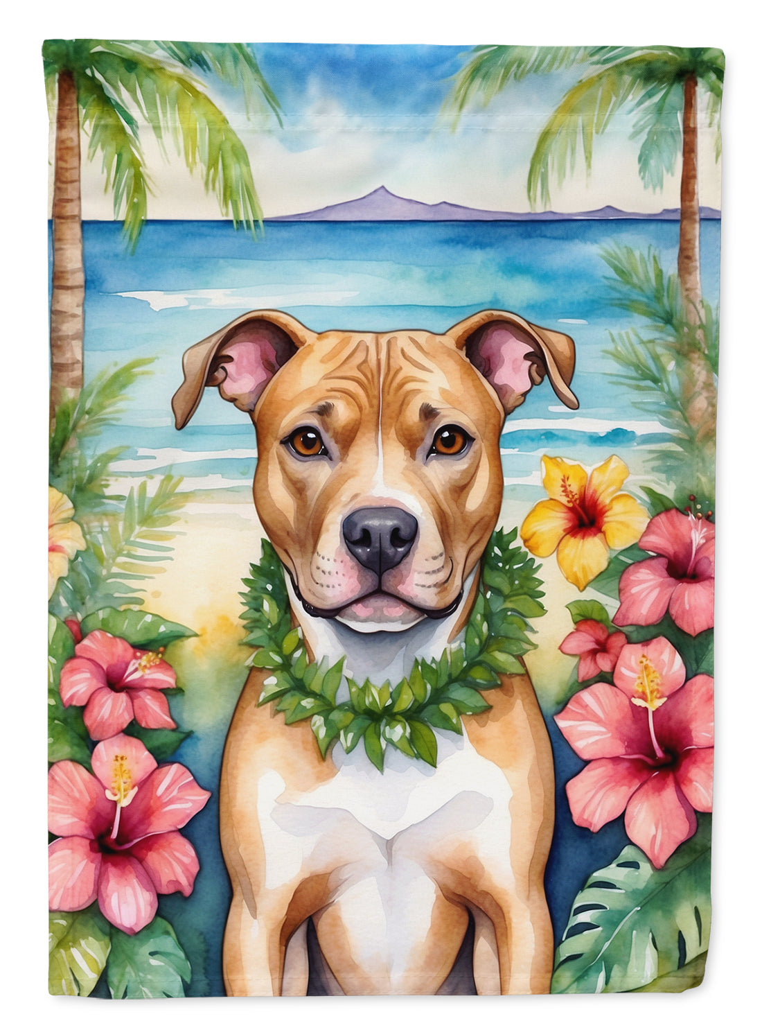 Buy this Pit Bull Terrier Luau Garden Flag