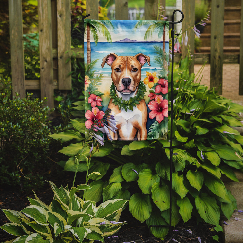 Pit Bull Terrier Luau Garden Flag