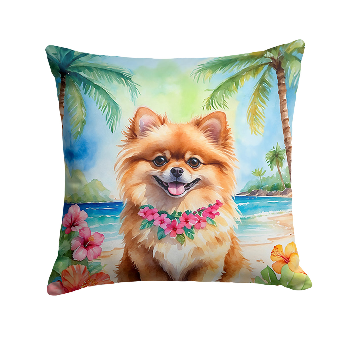 Buy this Pomeranian Luau Throw Pillow