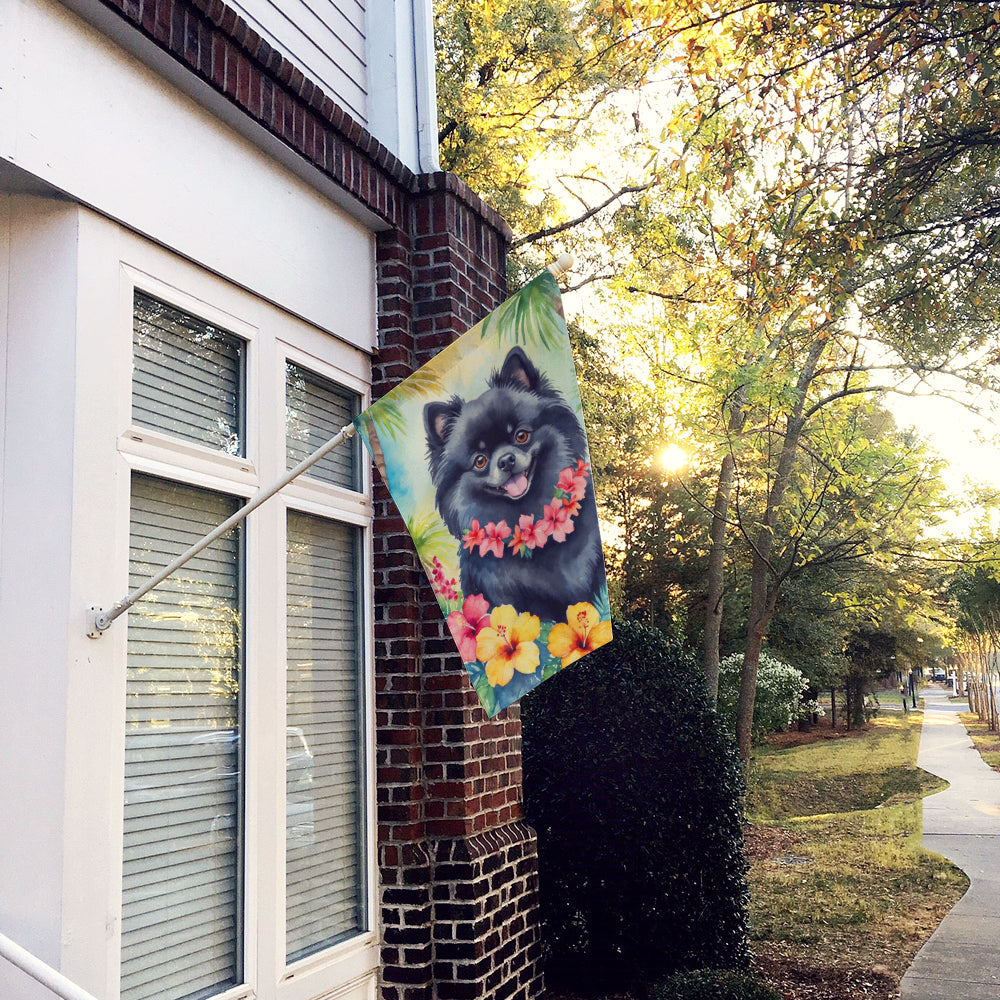 Pomeranian Luau House Flag