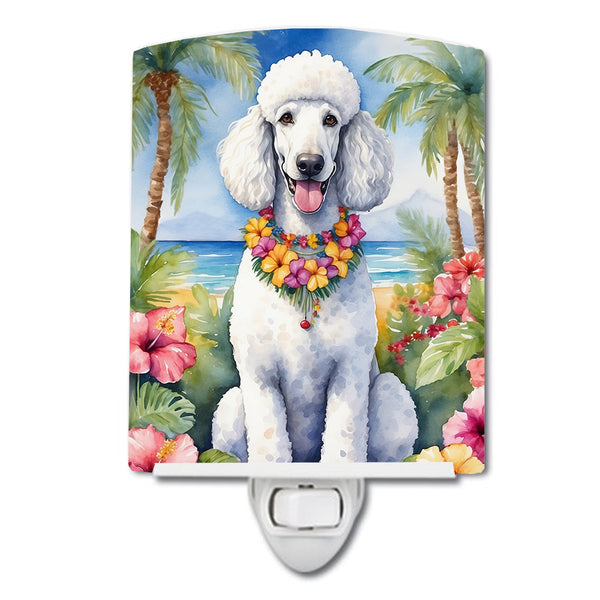 Buy this White Poodle Luau Ceramic Night Light