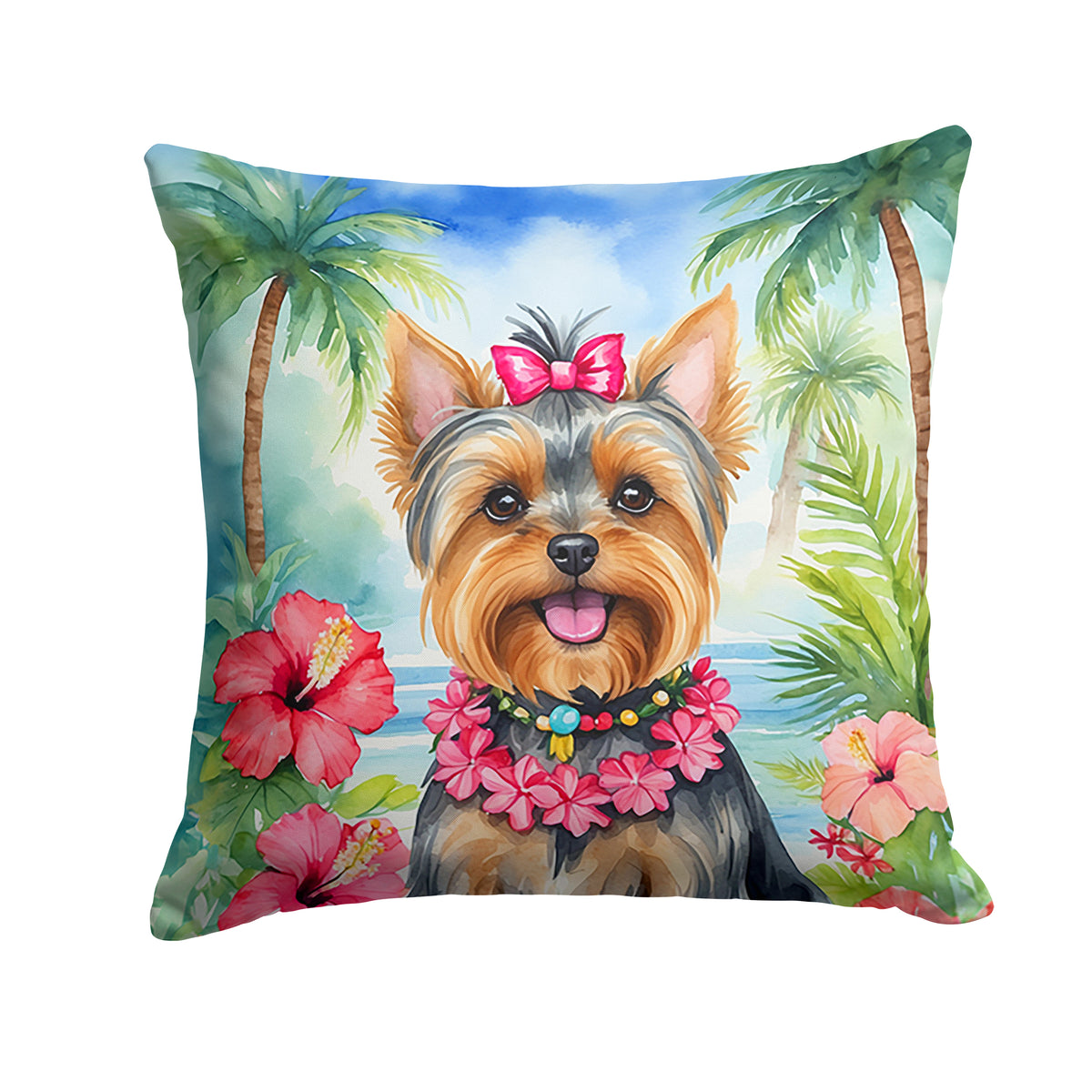 Buy this Yorkshire Terrier Luau Throw Pillow