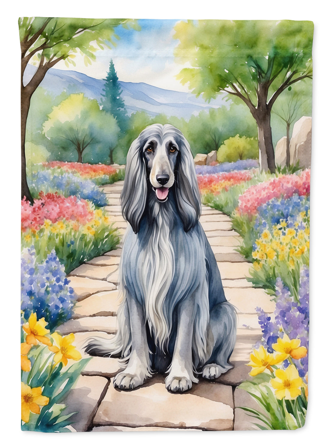 Buy this Afghan Hound Spring Garden House Flag