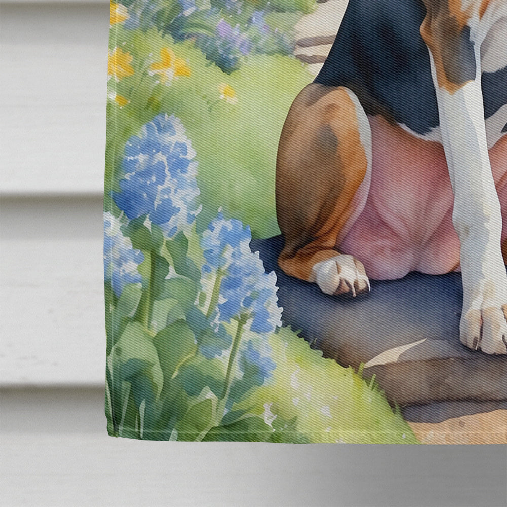 American English Coonhound Spring Path House Flag
