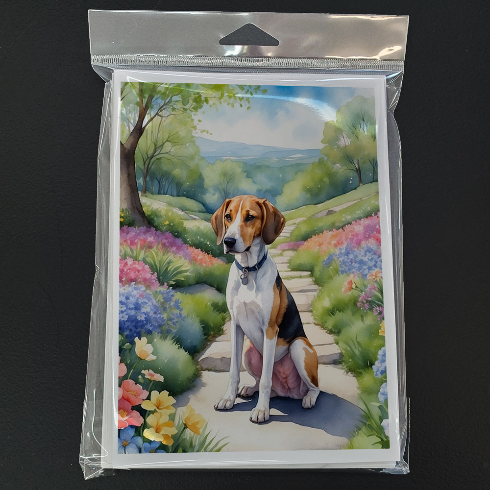 American Foxhound Spring Garden Greeting Cards Pack of 8